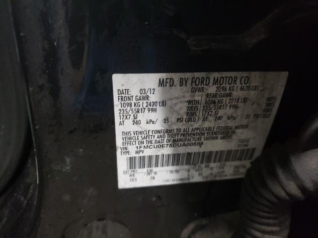 1FMCU0F75DUA00558 BI3983HB - FORD ESCAPE  2012 IMG - 9