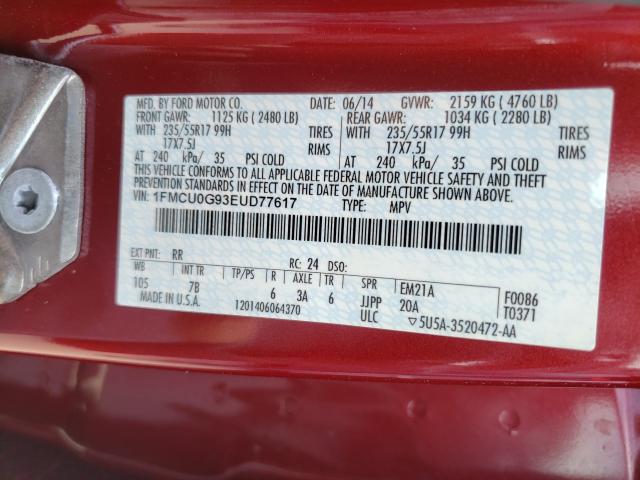 1FMCU0G93EUD77617 BC6493MO - FORD ESCAPE  2014 IMG - 9