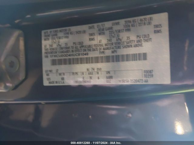 1FMCU0GD4HUC81049  - FORD ESCAPE  2017 IMG - 8