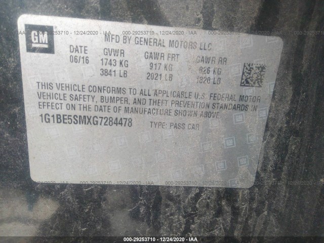 1G1BE5SMXG7284478 AX1526KB - CHEVROLET CRUZE  2016 IMG - 8