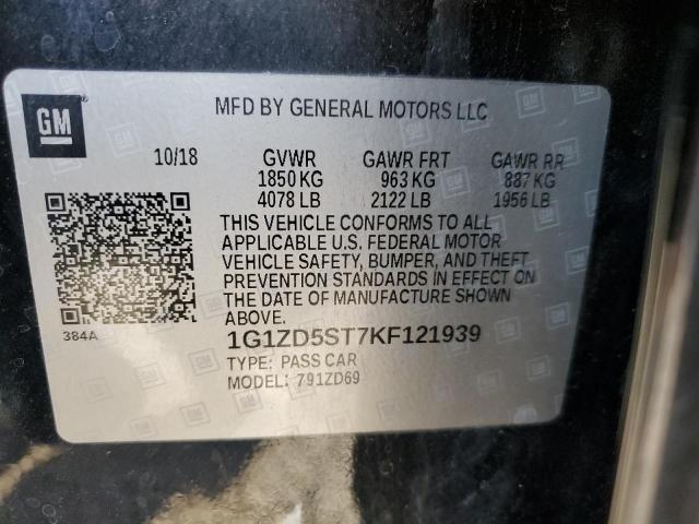 1G1ZD5ST7KF121939  - CHEVROLET MALIBU  2019 IMG - 12