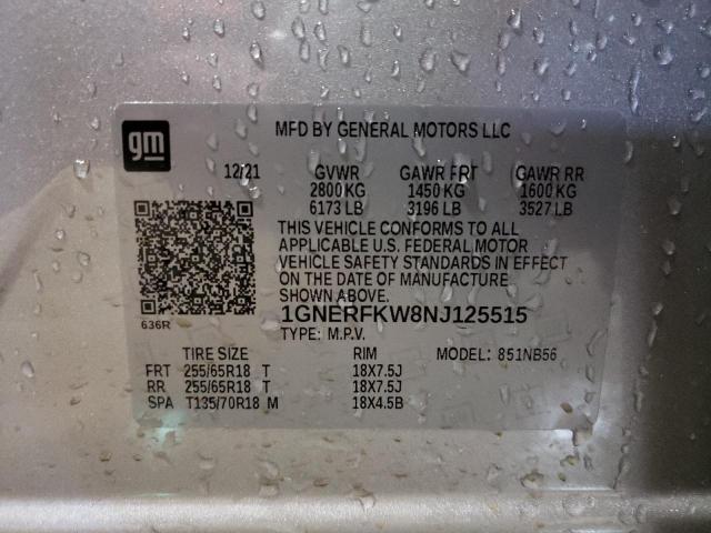 1GNERFKW8NJ125515 VK1001AN - CHEVROLET TRAVERSE  2021 IMG - 12