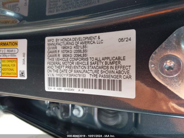 1HGCY1F39RA078153  - HONDA ACCORD  2024 IMG - 8