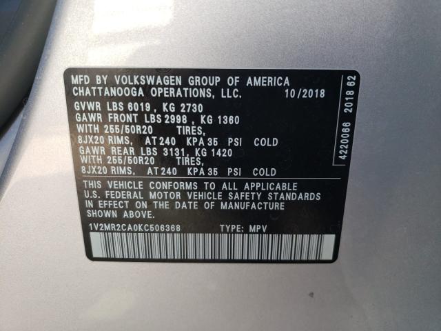 1V2MR2CA0KC506368 KA5892IT - VOLKSWAGEN ATLAS  2018 IMG - 9