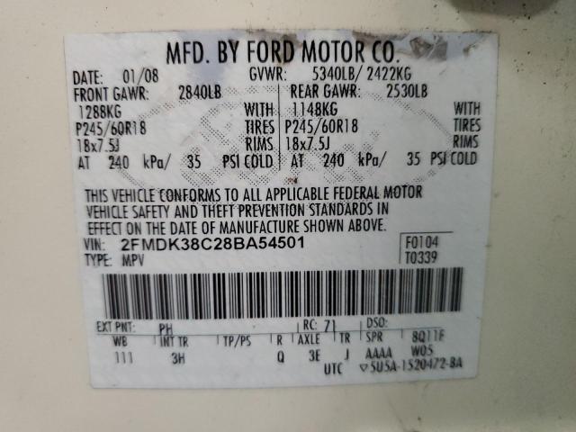 2FMDK38C28BA54501  - FORD EDGE SEL  2008 IMG - 12