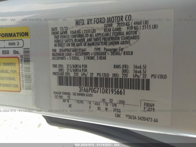 3FA6P0G71DR195661 AB4964IB - FORD FUSION  2012 IMG - 8