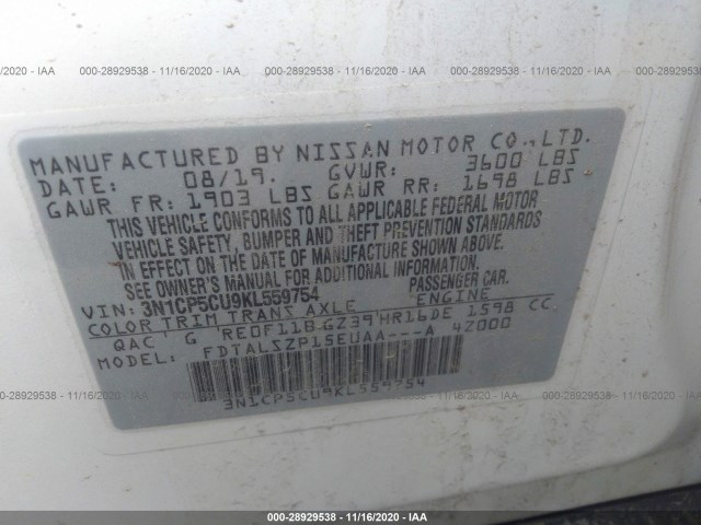 3N1CP5CU9KL559754 AI5582MO - NISSAN KICKS  2019 IMG - 8