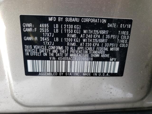 4S4BSACC8J3295018 AI9747OT - SUBARU OUTBACK  2018 IMG - 9