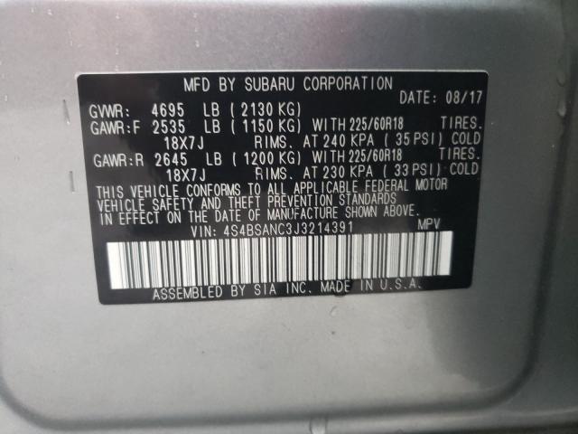 4S4BSANC3J3214391 BH7260OE - SUBARU OUTBACK  2017 IMG - 9