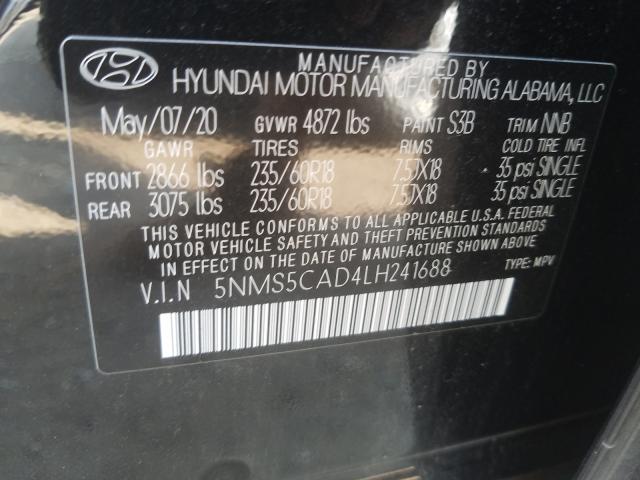 5NMS5CAD4LH241688 KA8498BX - HYUNDAI SANTA-FE  2020 IMG - 9