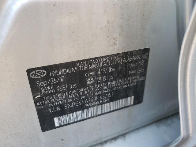 5NPE34AF2JH657152 AE3505PC - HYUNDAI SONATA  2017 IMG - 9