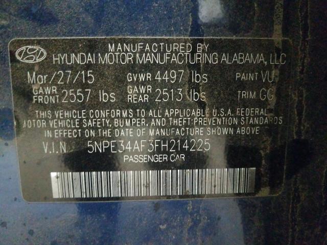 5NPE34AF3FH214225 AI7763OB - HYUNDAI SONATA  2015 IMG - 9