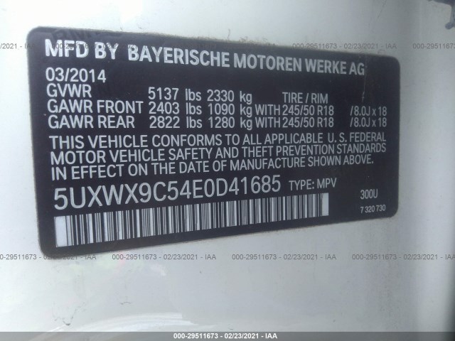 5UXWX9C54E0D41685 BC0247MT - BMW X3  2014 IMG - 8