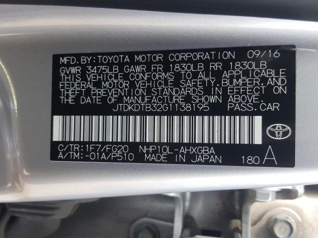 JTDKDTB32G1138195 BH2787EM - TOYOTA PRIUS-C  2016 IMG - 9