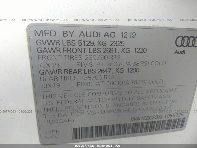 WA1EECF3XL1056725 BT5372CP - AUDI Q3  2019 IMG - 8