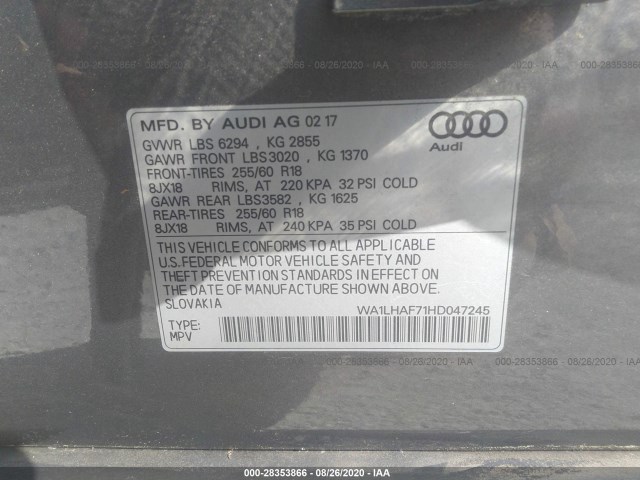 WA1LHAF71HD047245 AE0350PA - AUDI Q7  2017 IMG - 8