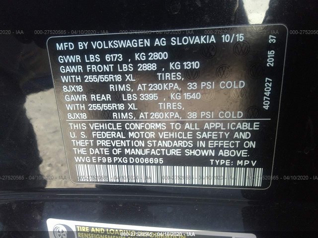 WVGEF9BPXGD006695 AI1868MI - VOLKSWAGEN TOUAREG  2015 IMG - 8