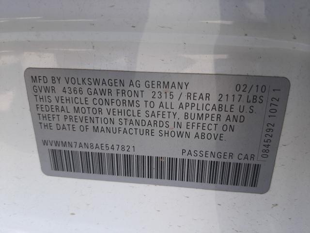 WVWMN7AN8AE547821 AM3359EO - VOLKSWAGEN CC  2010 IMG - 9