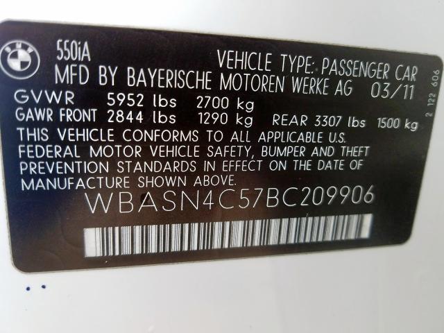 WBASN4C57BC209906  - BMW 550 GT  2011 IMG - 9