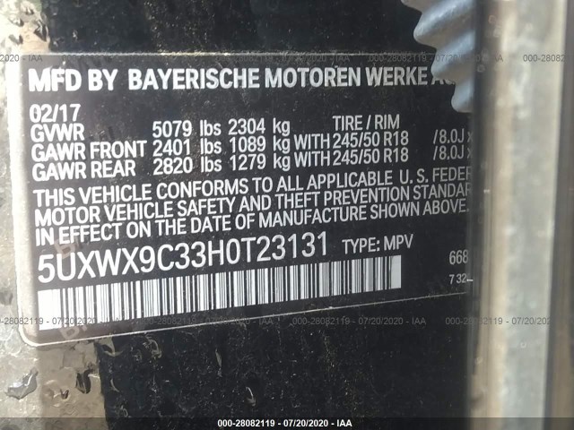 5UXWX9C33H0T23131 KA9013EI - BMW X3  2017 IMG - 8