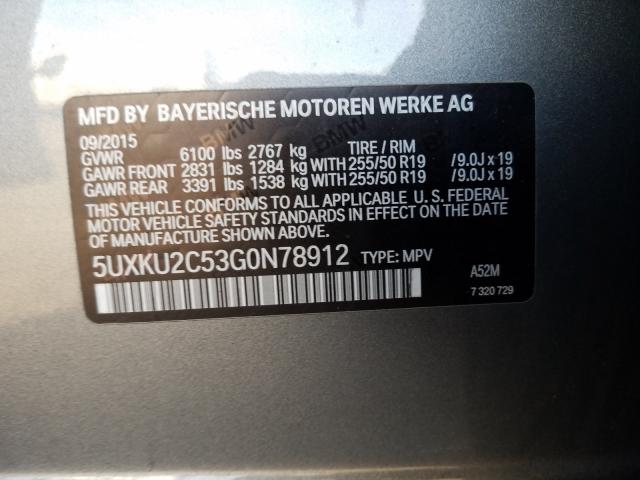 5UXKU2C53G0N78912 BC5001OK - BMW X6  2015 IMG - 9