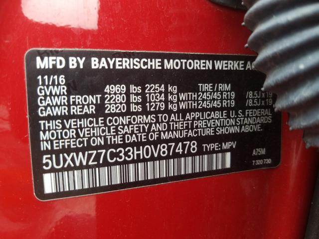5UXWZ7C33H0V87478 BX3458ET - BMW X3  2016 IMG - 9