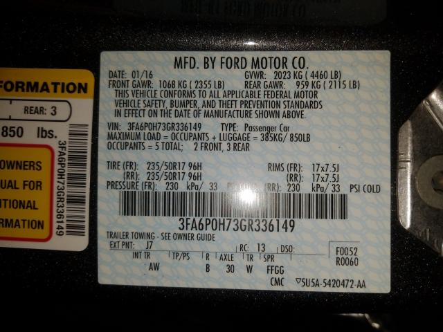 3FA6P0H73GR336149 BC9420OP - FORD FUSION  2016 IMG - 9