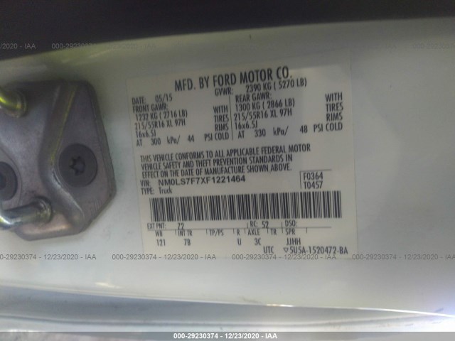 NM0LS7F7XF1221464  - FORD TRANSIT CONNECT  2015 IMG - 8