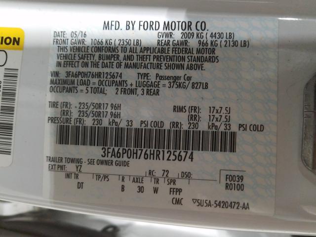 3FA6P0H76HR125674 AT5290EX - FORD FUSION  2016 IMG - 9