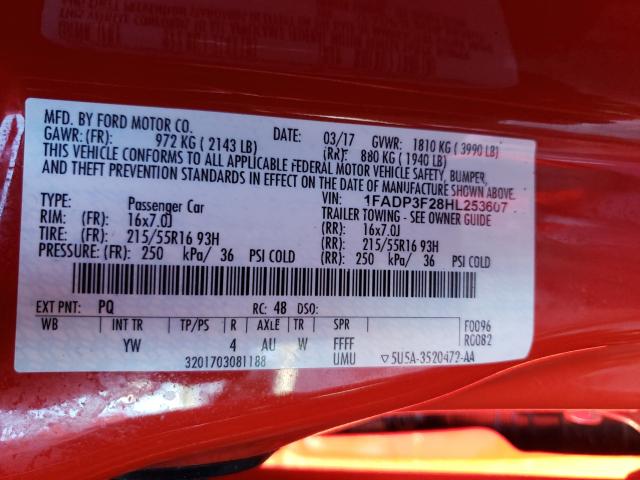 1FADP3F28HL253607 BE6524EI - FORD FOCUS  2017 IMG - 9