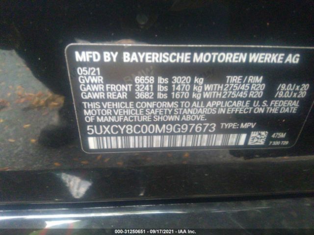 5UXCY8C00M9G97673  - BMW X6  2021 IMG - 8