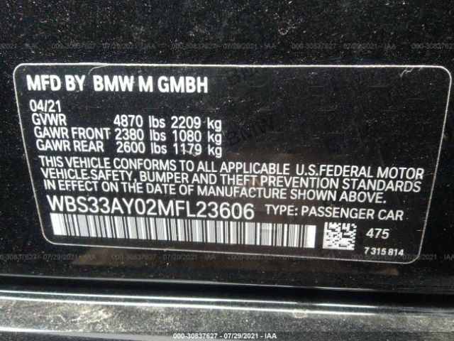 WBS33AY02MFL23606 AP8085HX - BMW M3  2021 IMG - 8