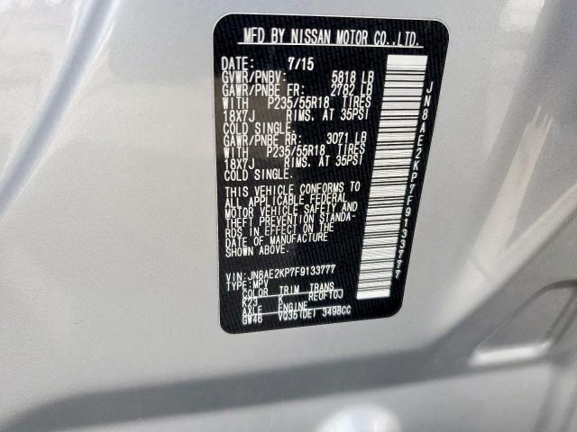 JN8AE2KP7F9133777  - NISSAN QUEST S  2015 IMG - 9