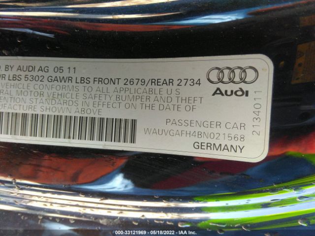 WAUVGAFH4BN021568  - AUDI S5  2011 IMG - 8