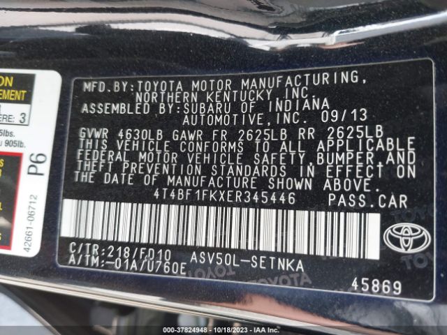 4T4BF1FKXER345446  - TOYOTA CAMRY  2014 IMG - 8