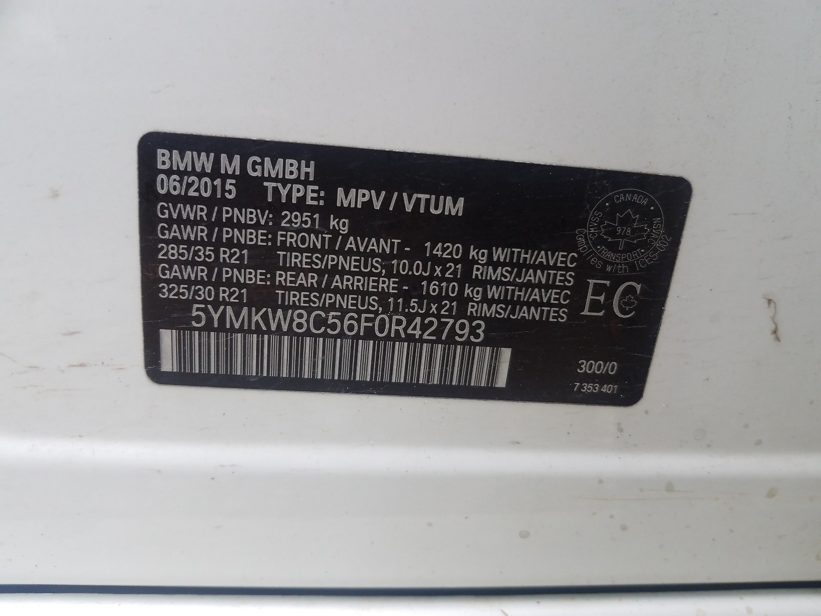 5YMKW8C56F0R42793  - BMW X6 M  2015 IMG - 9