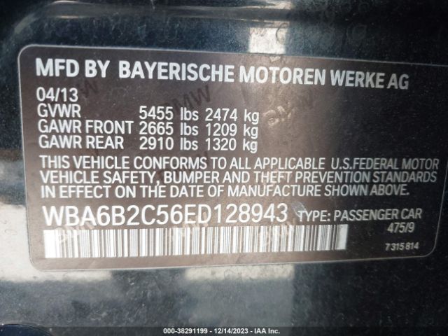WBA6B2C56ED128943  - BMW 650I GRAN COUPE  2014 IMG - 8