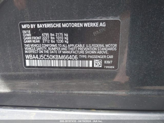 WBA4J5C50KBM66406  - BMW 440I  2019 IMG - 8