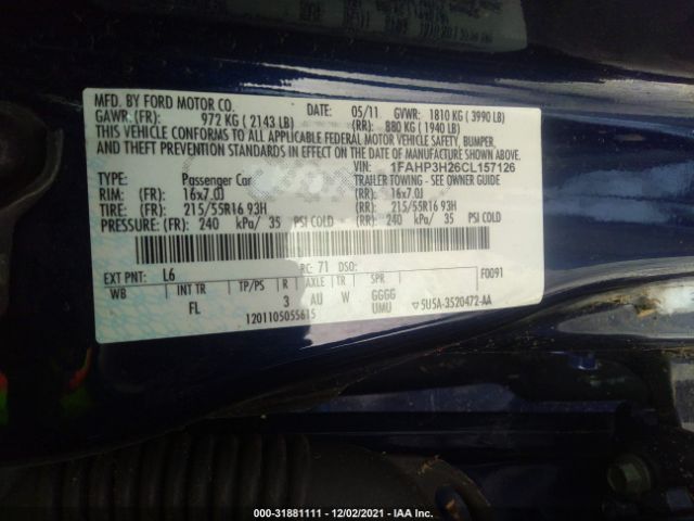 1FAHP3H26CL157126  - FORD FOCUS  2012 IMG - 8