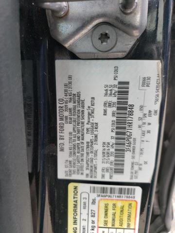 3FA6P0G71HR178848  - FORD FUSION S  2017 IMG - 11