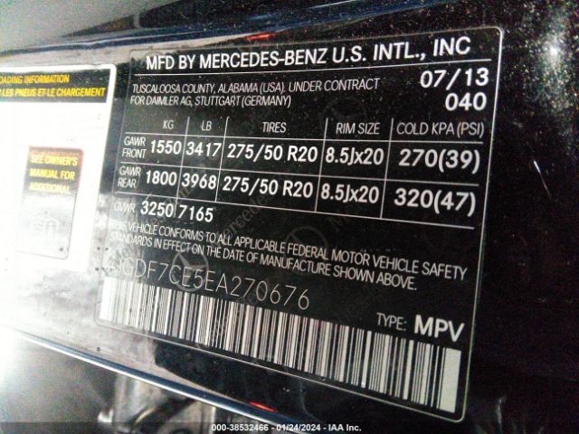 4JGDF7CE5EA270676  - MERCEDES-BENZ GL 450  2014 IMG - 8