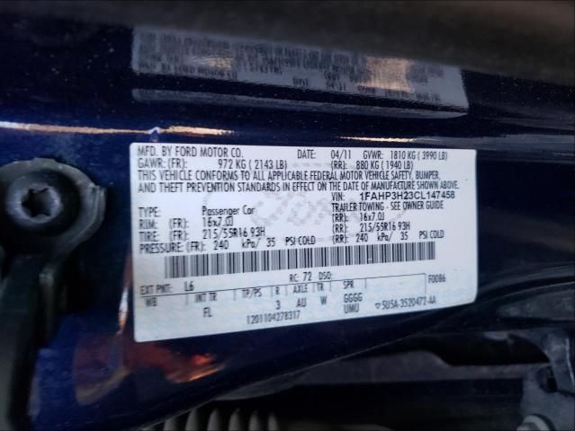 1FAHP3H23CL147458  - FORD FOCUS SEL  2012 IMG - 9