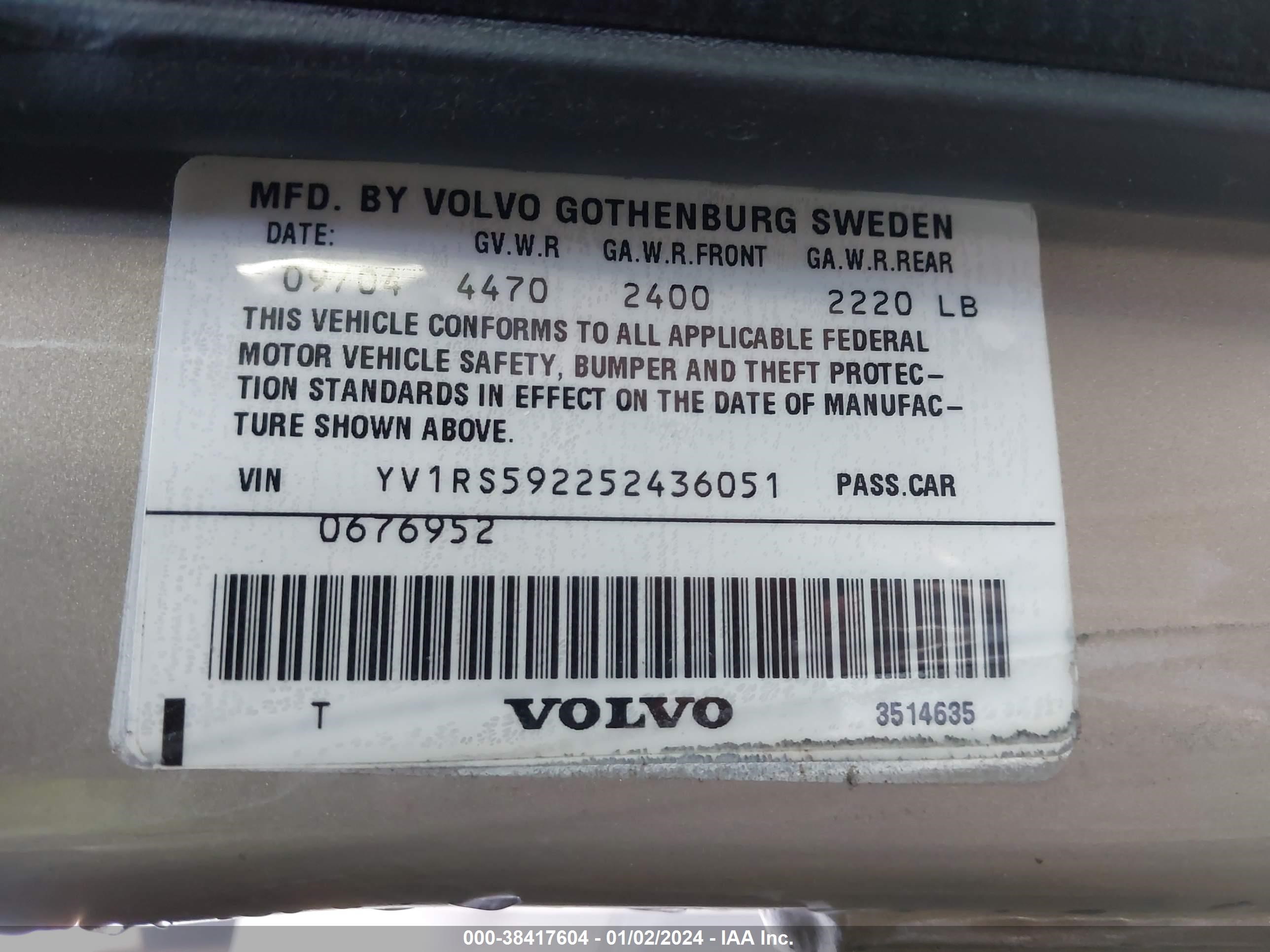 YV1RS592252436051  - VOLVO S60  2005 IMG - 8