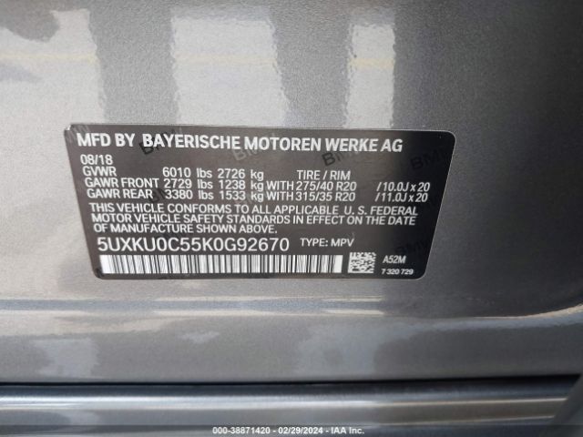5UXKU0C55K0G92670  - BMW X6  2019 IMG - 8