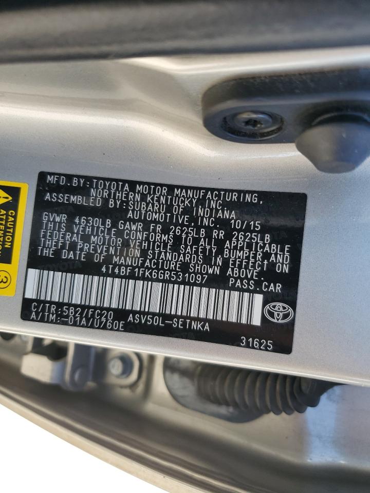 4T4BF1FK6GR531097  - TOYOTA CAMRY  2016 IMG - 11