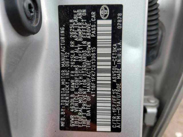 4T1BF1FK7CU130615  - TOYOTA CAMRY  2012 IMG - 11
