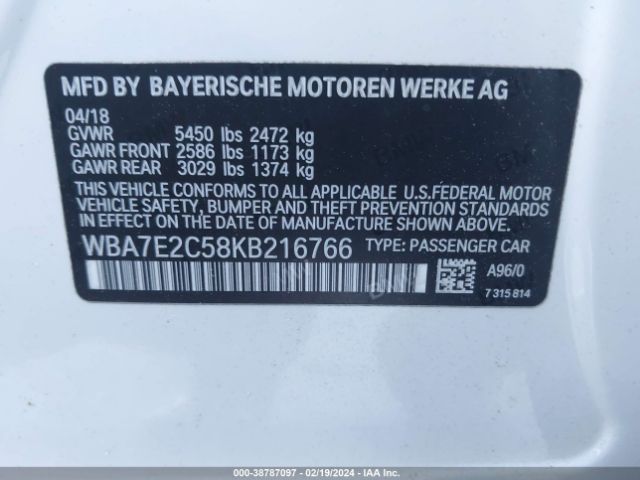 WBA7E2C58KB216766  - BMW 740I  2019 IMG - 8
