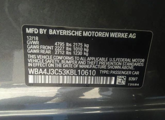 WBA4J3C53KBL10610  - BMW 4 SERIES  2019 IMG - 8