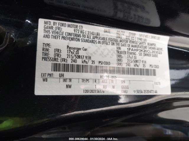 1FAHP3K20CL353023  - FORD FOCUS  2012 IMG - 8