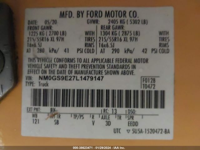 NM0GS9E27L1479147  - FORD TRANSIT CONNECT  2020 IMG - 8